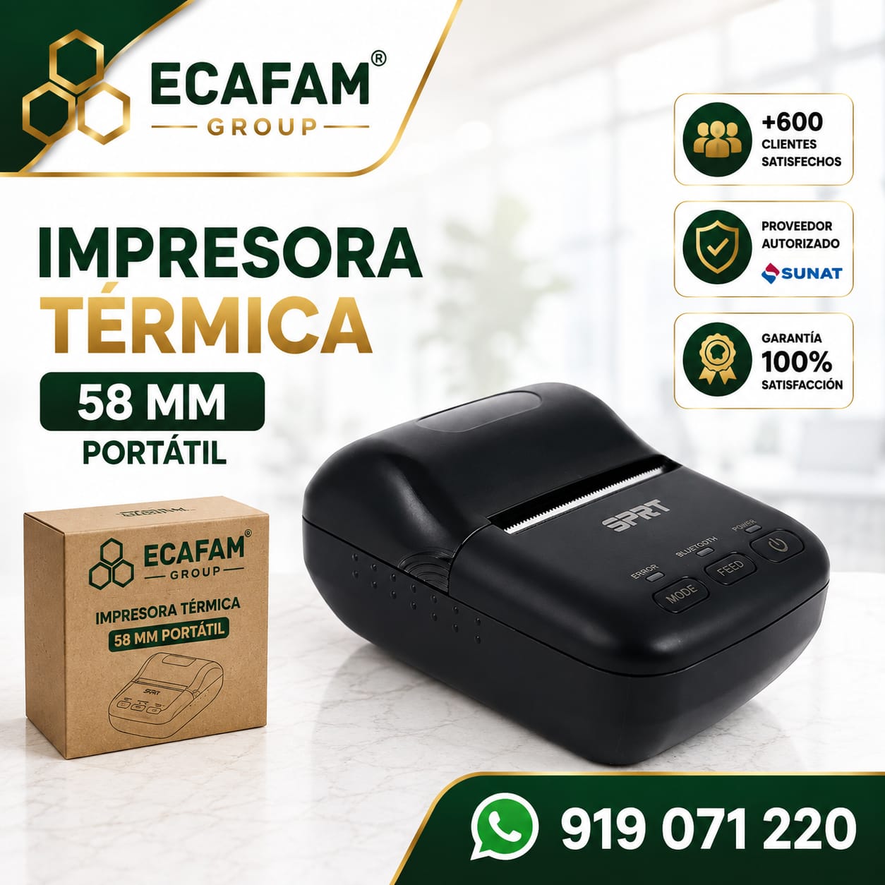 Impresora portátil 58 mm