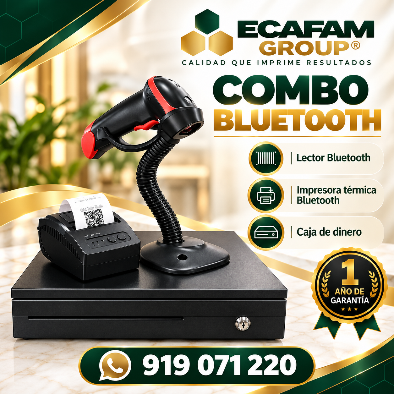 COMBO  LECTOR + IMPRESORA POS+ GAVETA
