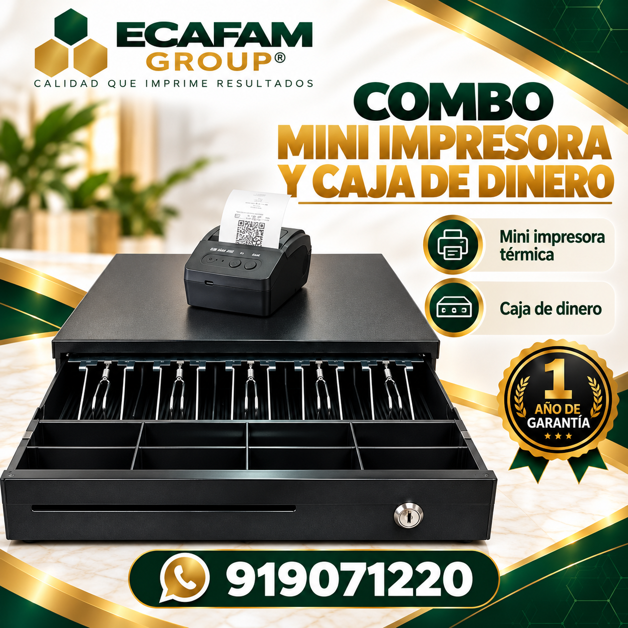 COMBO  IMPRESORA PORTATIL  + GAVETA